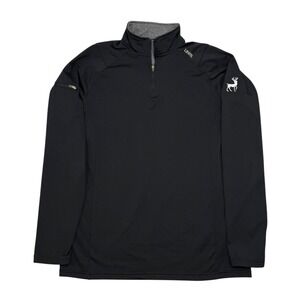 UNRL Highlands Quarter Zip Mens Large Black Golf Active Performance Pullover